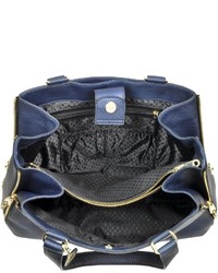 DKNY Tribeca Large Navy Blue Leather Tote Bag