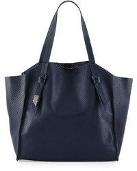 Foley + Corinna Tye Perforated Leather Tote Bag Navy