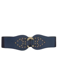 Beltiscool Ladies Elastic High Waist Fashion Hook Buckle Studded Leather Belt