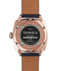 Shinola 40mm Brakeman Watch With Leather Strap Navy