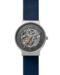 Skagen Ancher Blue Leather Watch