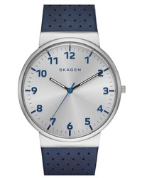 Skagen Ancher Perforated Leather Strap Watch 40mm