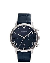 Armani Emporio Classic Navy Leather Watch Ar1652