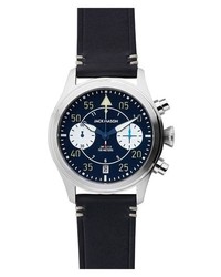 Jack Mason Aviation Ii Chronograph Leather Strap Watch