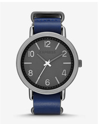 Express Blue Leather Strap Watch