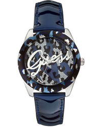 GUESS Blue Patent Leather Strap Watch 40mm U0455l1 Web Id 1606996