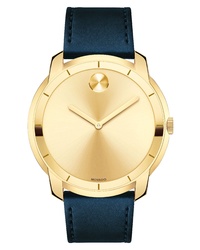 Movado Bold Thin Leather Watch