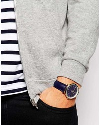 Asos Brand Watch With Navy Strap