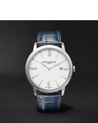 Baume & Mercier Classima Quartz 40mm Steel And Croc Effect Leather Watch Ref No M0a10508