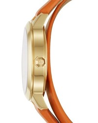 Tory Burch Collins Double Wrap Leather Strap Watch 32mm