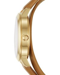 Tory Burch Collins Double Wrap Leather Strap Watch 32mm