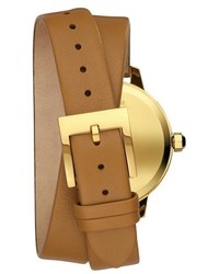 Tory Burch Collins Double Wrap Leather Strap Watch 38mm