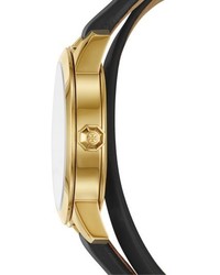 Tory Burch Collins Double Wrap Leather Strap Watch 38mm