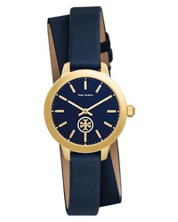 Tory Burch Collins Double Wrap Leather Watch