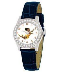 EWatchFactory Disney D1509s009 Queen Collection Iridessa Blue Leather Strap Watch