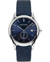 Emporio Armani Swiss Blue Leather Strap Watch 40mm Ars1010