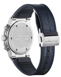 Salvatore Ferragamo F80 Chronograph Leather Strap Watch 44mm