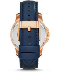 Fossil Grant Automatic Navy Leather Watch