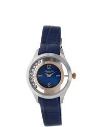 Kenneth Cole New York Blue Leather Strap Cubic Zirconia Watch