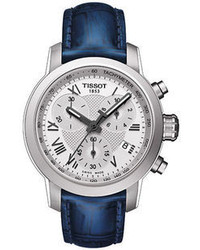 Tissot Ladies Prc 200 Quartz Chronograph Watch With Blue Leather Strap