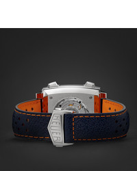 Tag Heuer Monaco Gulf Edition Automatic 39mm Steel And Leather Watch Ref No Caw211rfc6401