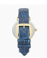 Kate Spade New York Metro Navy Croco Embossed Leather Strap Watch