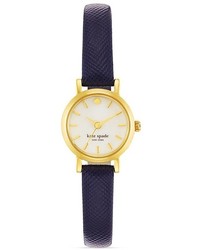 Kate Spade New York Tiny Metro Navy Leather Strap Watch 20mm