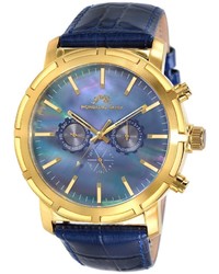 Porsamo Bleu Nyc Genuine Embossed Leather Swiss Quartz Watch