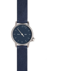 Miansai Stainless Steel Watch With Leather Strap Navy