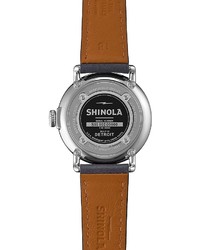 Shinola The Runwell Navy Leather Strap Watch 36mm