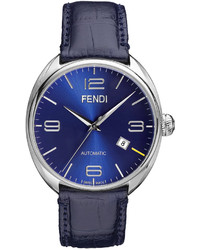 Fendi Timepieces Swiss Automatic Matic Blue Leather Strap Watch 42mm F200013031