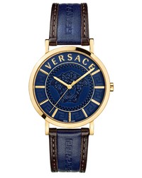 Versace V Essential Leather Watch
