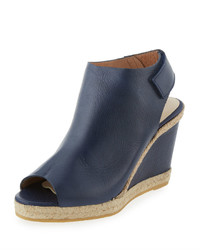 Andr Assous Beatrice Leather Wedge Sandal Navy