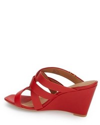 Navy Leather Wedge Sandals: Nona Wedge Sandal by Calvin Klein