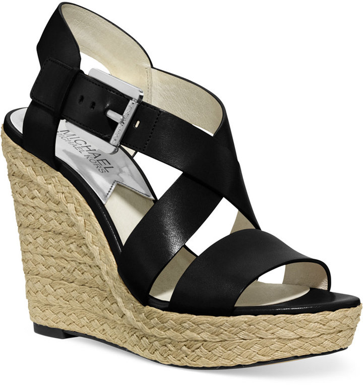 MICHAEL Michael Kors Michl Michl Kors Giovanna Platform Wedge Sandals, $150  | Macy's | Lookastic