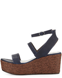 Coclico Rye Braided Wedge Sandal Prussian Blue