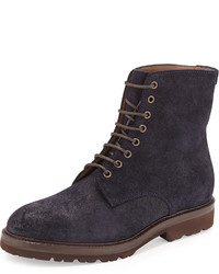 Navy Leather Work Boots