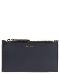 Paul Smith Color Band Leather Zip Pouch Blue