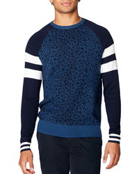 Good Man Brand Trim Fit Jacquard Animal Pattern Merino Wool Sweater