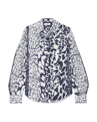 Victoria Beckham Leopard Print Twill Shirt