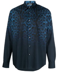 Roberto Cavalli Jaguar Degrade Print Cotton Shirt