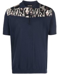 Roberto Cavalli Leopard Print Polo Shirt