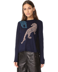 Navy Leopard Sweater