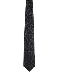 Tom Ford Black Blue Leopard Print Tie