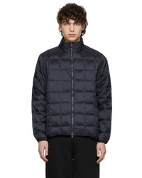 TAION Navy High Neck Quilted Down Jacket