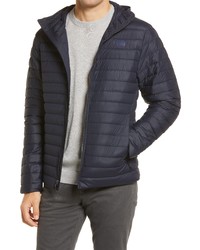 The North Face Packable 700 Fill Power Down Hooded Jacket In Aviator Navy At Nordstrom