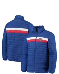 G-III SPORTS BY CARL BANKS Royal Chicago Cubs Yard Line Quilted Full Zip Jacket At Nordstrom