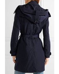 Burberry Balmoral Packaway Hooded Shell Trench Coat Storm Blue