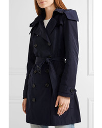 Burberry Balmoral Packaway Hooded Shell Trench Coat Storm Blue