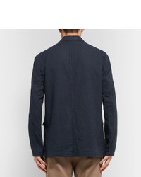 Our Legacy Blue Archive Unstructured Linen And Cotton Blend Blazer